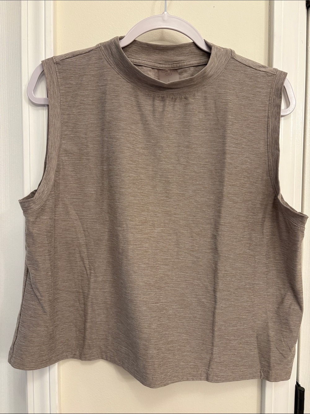 EUC Calia Sleeveless High-Neck Tank in Taupe